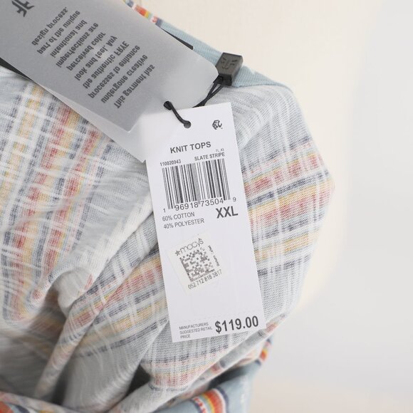 NWT FRYE Men's Slate Stripe Aztec Short Sleeve Knit Shirt Size XXL - Picture 8 of 8